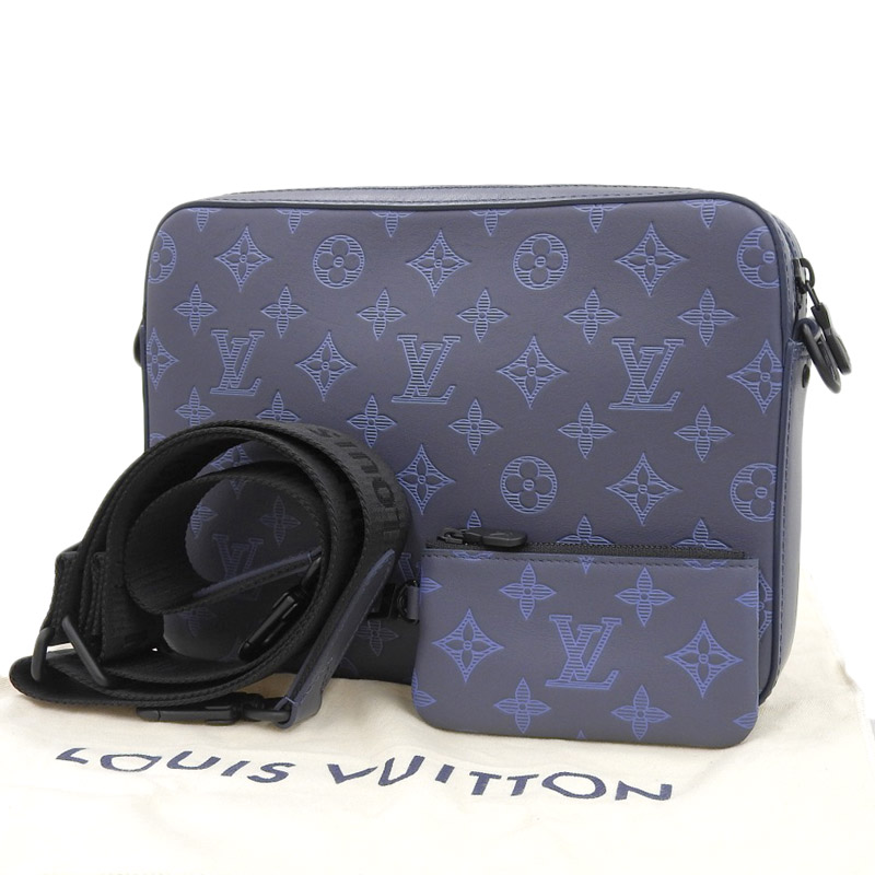 http://ルイヴィトン%20LOUIS%20VUITTON%20モノグラム・シャドウ%20デュオ・メッセンジャー%20ショルダーバッグ%20ネイビー%20M45730%20中古%20LV1574