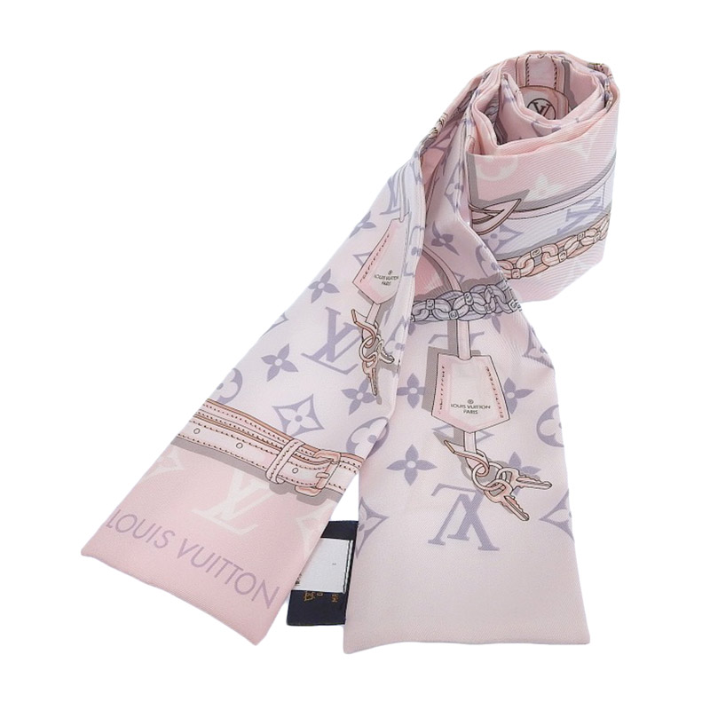 ルイヴィトン LOUIS VUITTON バンドー モノグラムコンフィデンシャル バンドー スカーフ シルク ローズクレール M70637 中古 LV1575