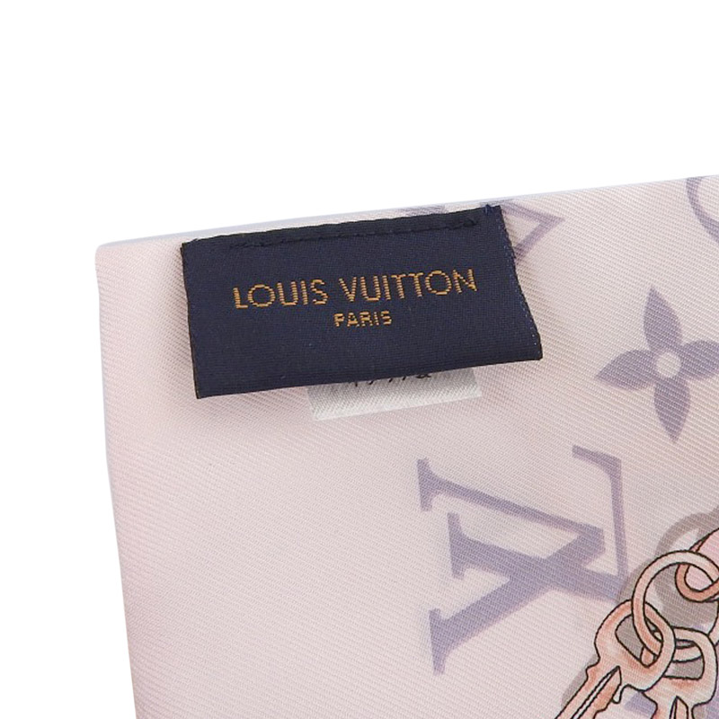 http://ルイヴィトン%20LOUIS%20VUITTON%20バンドー%20モノグラムコンフィデンシャル%20バンドー%20スカーフ%20シルク%20ローズクレール%20M70637%20中古%20LV1575