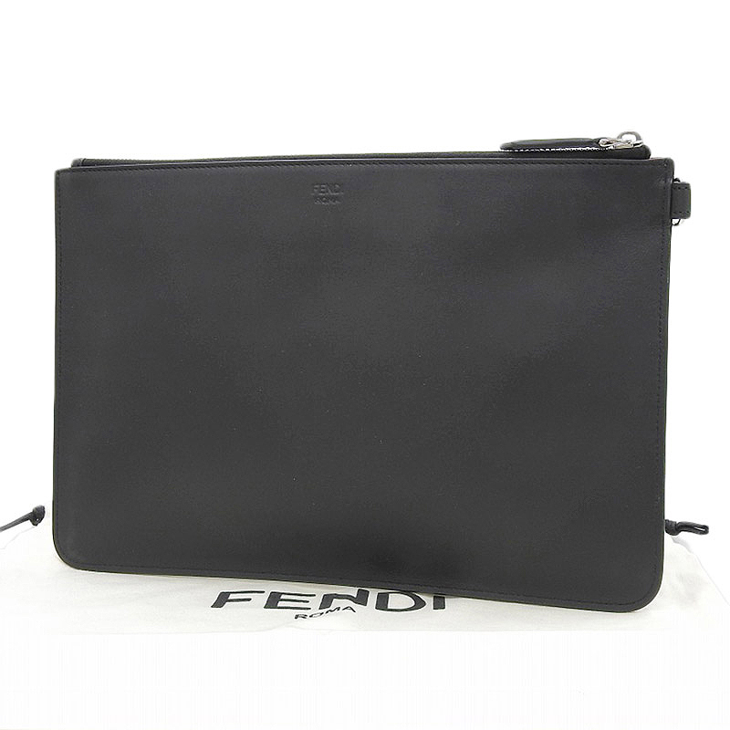 http://フェンディ%20FENDI%20バッグバグズ%20モンスター%20クラッチバッグ%20レザー%20ブラック%207N0078%20美品%20OB1822