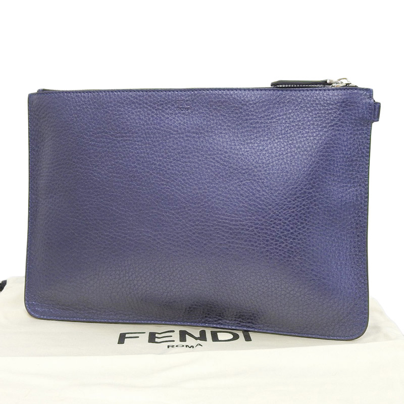 http://フェンディ%20FENDI%20バッグバグズ%20モンスター%20クラッチバッグ%20レザー%20ネイビー%207N0078%20美品%20OB1823