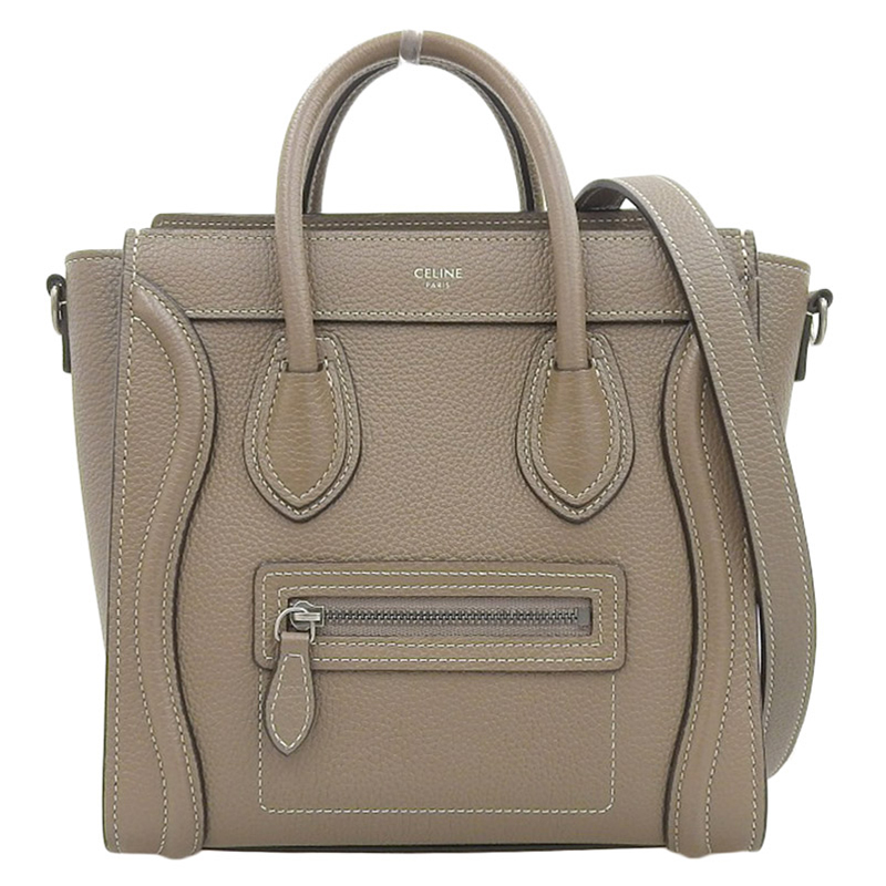 セリーヌ CELINE ラゲージ ナノショッパー 2WAYバッグ ハンドバッグ ショルダーバッグ レザー スリ 中古 OB1826