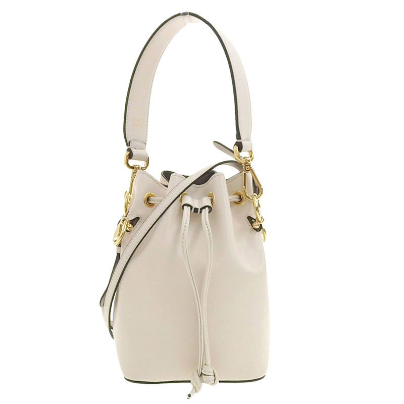 フェンディ FENDI モントレゾールミニ 2WAYバッグ ハンドバッグ ショルダーバッグ レザー ベージュ 8BS010 中古 OB1827