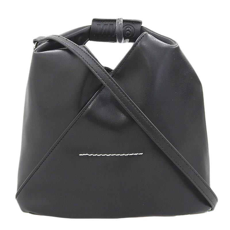 メゾンマルジェラ MAISON MARGIELA MM6 2WAYバッグ ハンドバッグ ショルダーバッグ レザー ブラック 中古 OB1833