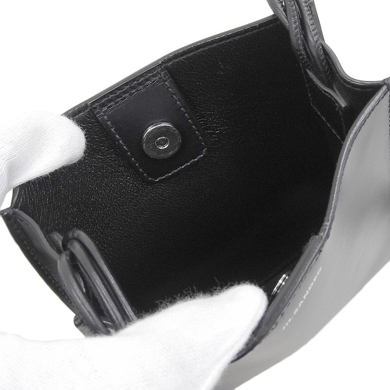 http://ジルサンダー%20JIL%20SANDER%20ショルダーバッグ%20斜め掛けショルダー%20レザー%20ブラック%20中古%20OB1840