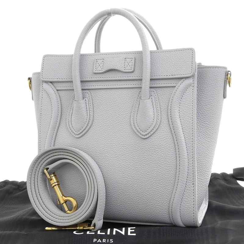 http://セリーヌ%20CELINE%20ラゲージ%20ナノショッパー%202WAYバッグ%20ハンドバッグ%20ショルダーバッグ%20レザー%20ブルー系%20中古%20OB1841