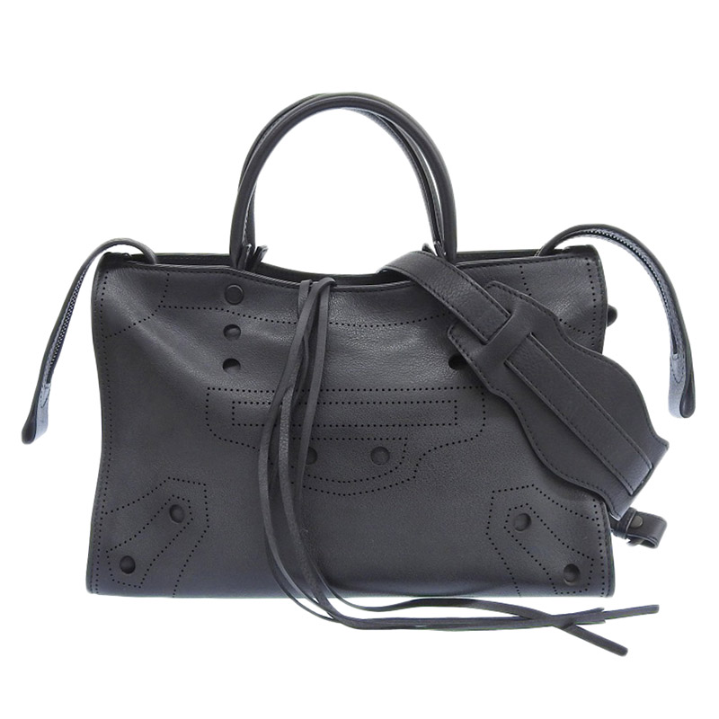 バレンシアガ BALENCIAGA ブラックアウトシティ 2WAYバッグ ハンドバッグ ショルダーバッグ レザー ブラック 443516 中古 OB1851