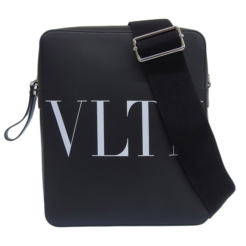 ヴァレンティノ VALENTINO VLTN ショルダーバッグ 斜め掛けショルダー レザー ブラック 中古 OB1853