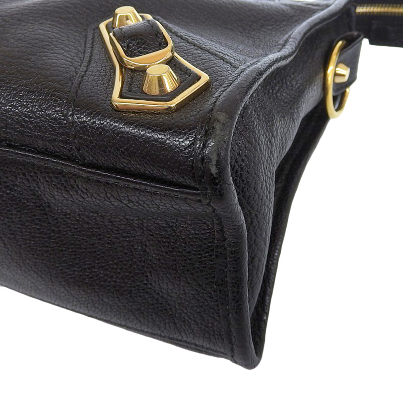 http://バレンシアガ%20BALENCIAGA%20クラシック%20メタリック%20エッジシティ%202WAY%20ショルダー%20ハンドバッグ%20レザー%20ブラック%20432831%20中古%20OB1857
