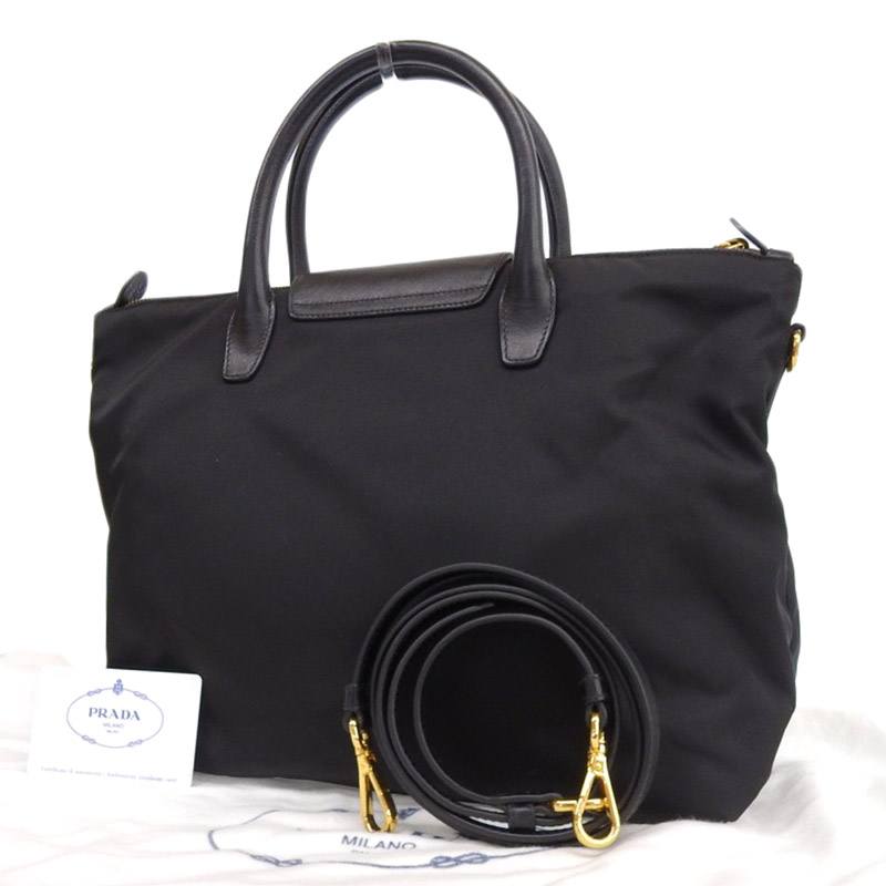 http://プラダ%20PRADA%202WAYバッグ%20ハンドバッグ%20ショルダーバッグ%20ナイロン/レザー%20ブラック%20BN2541%20中古%20OB1858