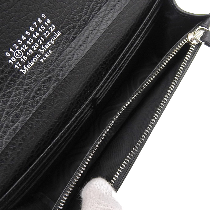 http://メゾンマルジェラ%20MAISON%20MARGIELA%204ステッチ%20チェーンウォレット%20レザー%20ブラック%20美品%20OB1871