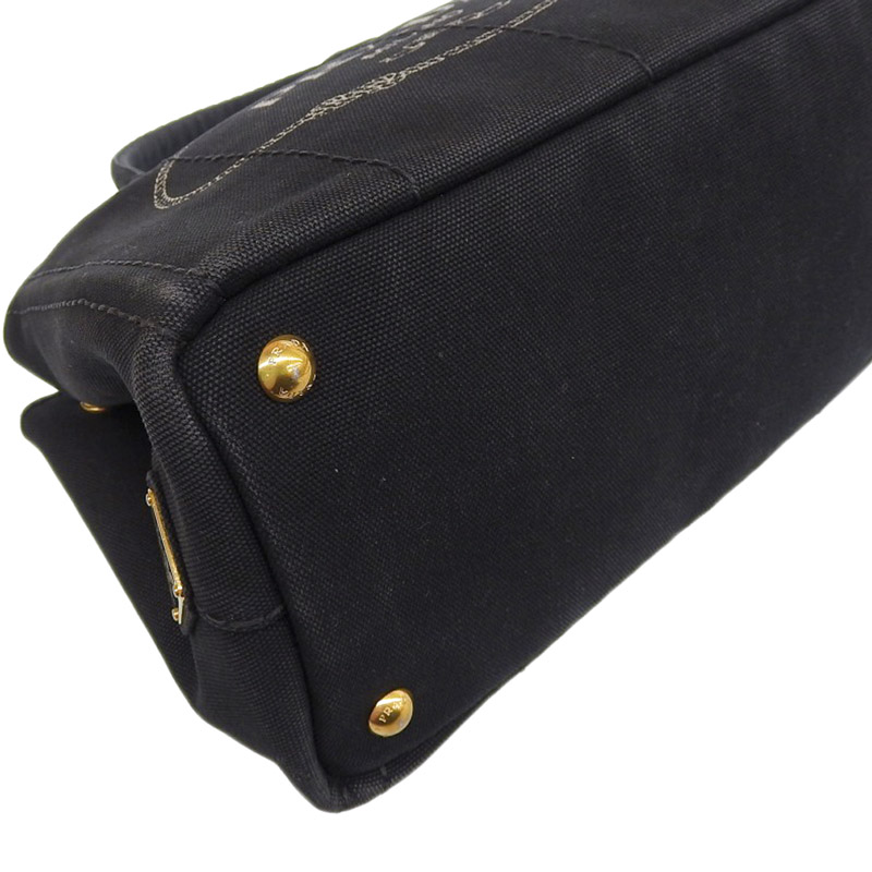 http://プラダ%20PRADA%20カナパ%202WAYバッグ%20トートバッグ%20ショルダーバッグ%20キャンバス%20ブラック%20中古%20OB1872