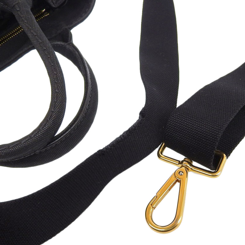 http://プラダ%20PRADA%20カナパ%202WAYバッグ%20トートバッグ%20ショルダーバッグ%20キャンバス%20ブラック%20中古%20OB1872