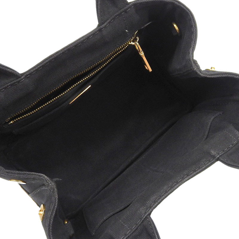 http://プラダ%20PRADA%20カナパ%202WAYバッグ%20トートバッグ%20ショルダーバッグ%20キャンバス%20ブラック%20中古%20OB1872