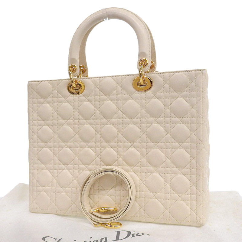http://ディオール%20CHRISTIAN%20DIOR%20レディディオール%202WAYバッグ%20ハンドバッグ%20ショルダーバッグ%20レザー%20ホワイト%20中古%20OB1873