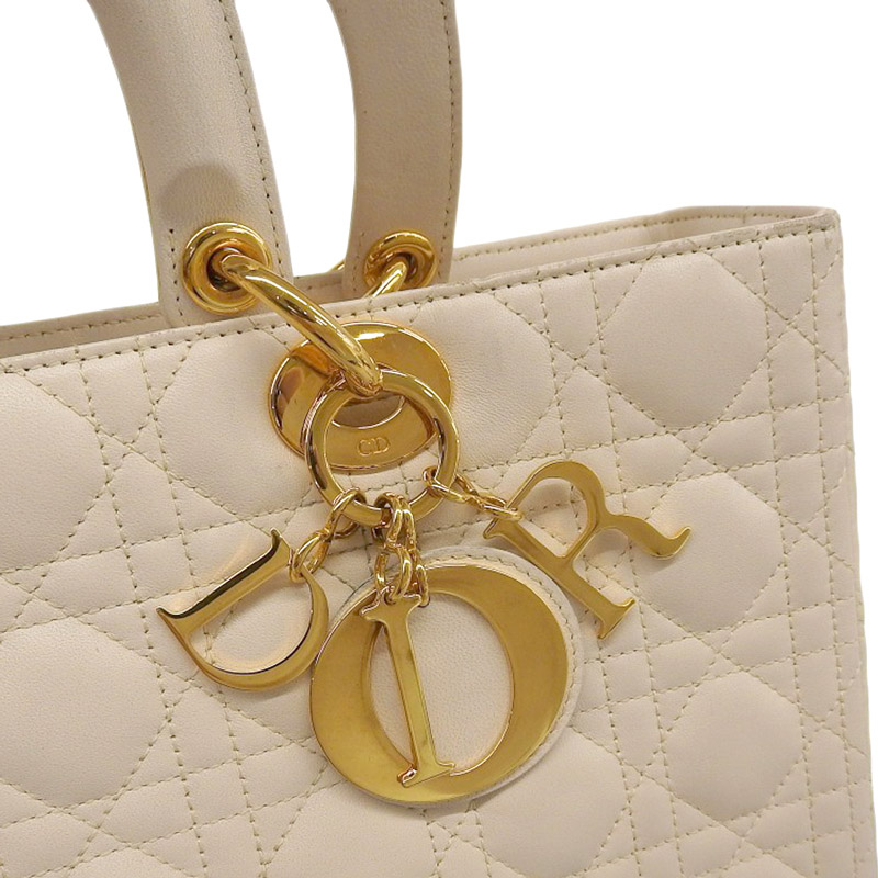 http://ディオール%20CHRISTIAN%20DIOR%20レディディオール%202WAYバッグ%20ハンドバッグ%20ショルダーバッグ%20レザー%20ホワイト%20中古%20OB1873