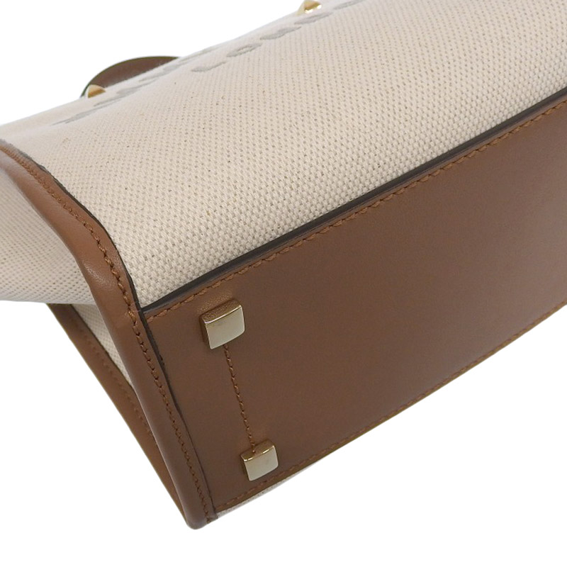 http://ジミーチュウ%20JIMMY%20CHOO%20アベニュートート%202WAY%20ショルダー%20ハンドバッグ%20キャンバス/レザー%20アイボリー/ブラウン%20美品%20OB1880