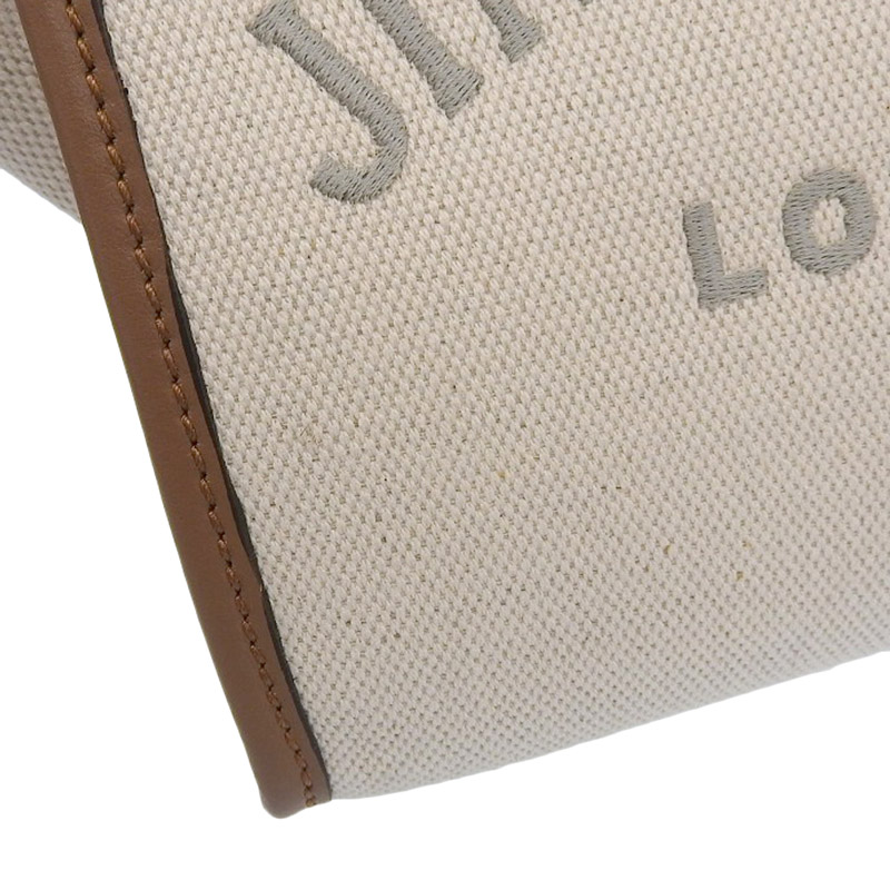http://ジミーチュウ%20JIMMY%20CHOO%20アベニュートート%202WAY%20ショルダー%20ハンドバッグ%20キャンバス/レザー%20アイボリー/ブラウン%20美品%20OB1880