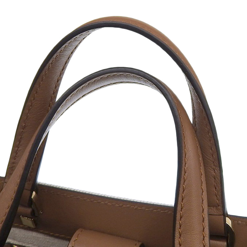 http://ジミーチュウ%20JIMMY%20CHOO%20アベニュートート%202WAY%20ショルダー%20ハンドバッグ%20キャンバス/レザー%20アイボリー/ブラウン%20美品%20OB1880