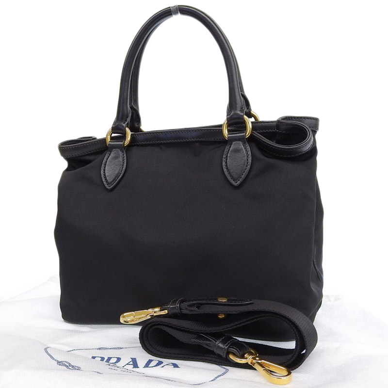 http://プラダ%20PRADA%202WAYバッグ%20ハンドバッグ%20ショルダーバッグ%20ナイロン/レザー%20ブラック%20中古%20OB1881