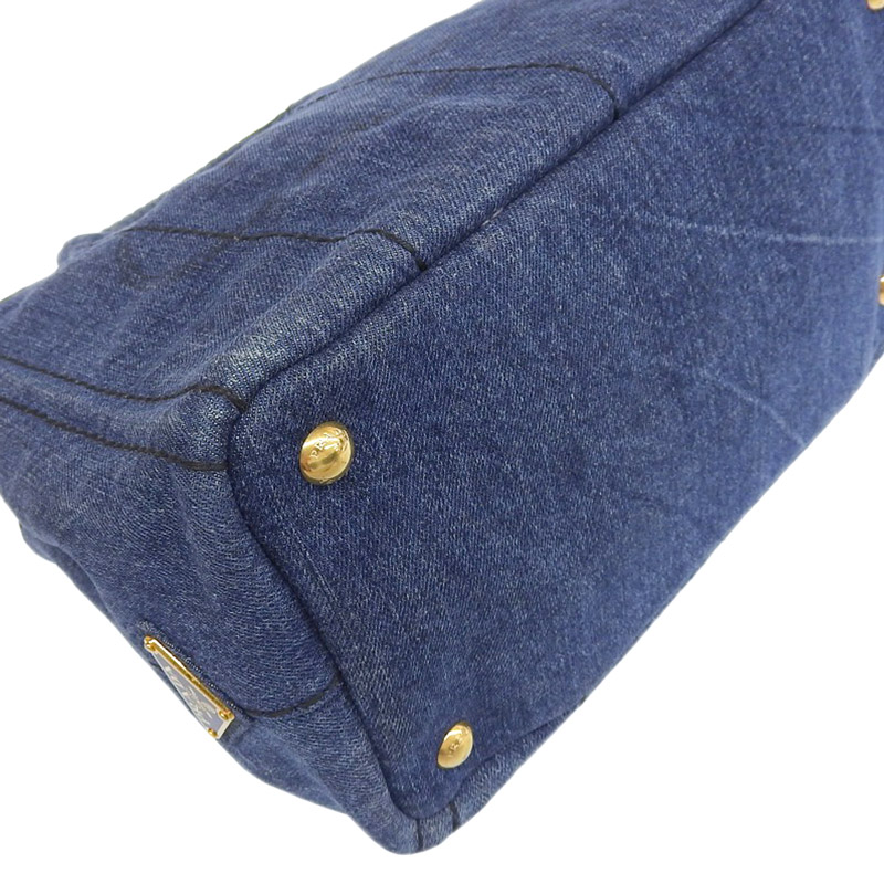 http://プラダ%20PRADA%20カナパ%202WAYバッグ%20トートバッグ%20ショルダーバッグ%20デニム%20ブルー%201BG439%20中古%20OB1886