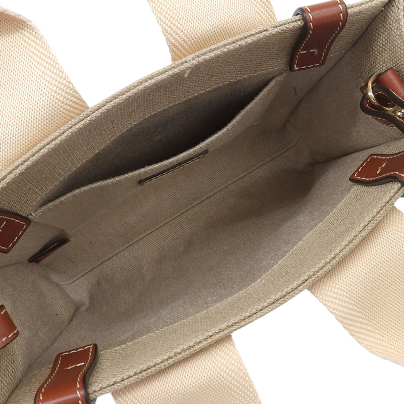 http://クロエ%20CHLOE%20ウッディスモール%20トートバッグ%202WAYバッグ%20ショルダーバッグ%20キャンバス/レザー%20ベージュ/ブラウン%20中古%20OB1888