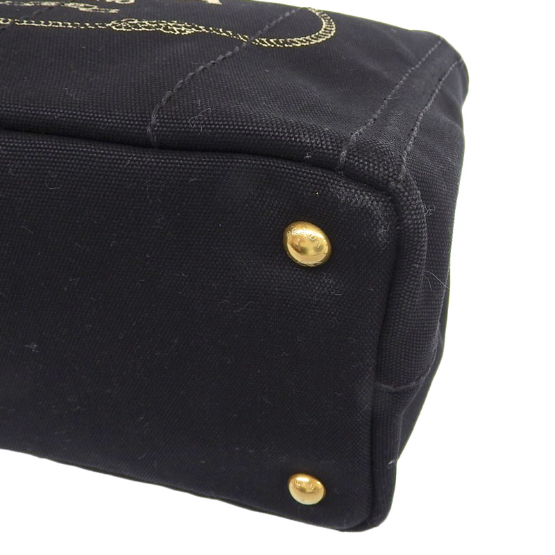 http://プラダ%20PRADA%20カナパ%202WAYバッグ%20トートバッグ%20ショルダーバッグ%20キャンバス%20ブラック%20中古%20OB1889