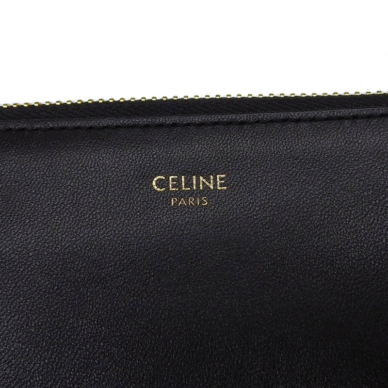 http://セリーヌ%20CELINE%20トリオ%20ショルダーバッグ%20斜め掛けショルダーバッグ%20レザー%20ブラック%20中古%20OB1893