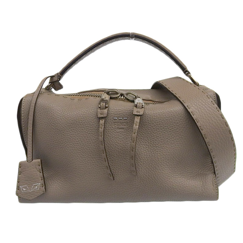 フェンディ FENDI セレリアレイ 2WAYバッグ ハンドバッグ ショルダーバッグ レザー グレージュ 8BL137 中古 OB1894