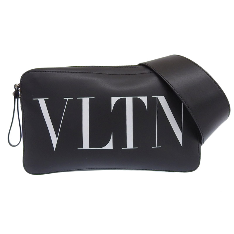ヴァレンティノ VALENTINO VLTN 2WAYバッグ ショルダーバッグ クラッチバッグ レザー ブラック 中古 OB1902