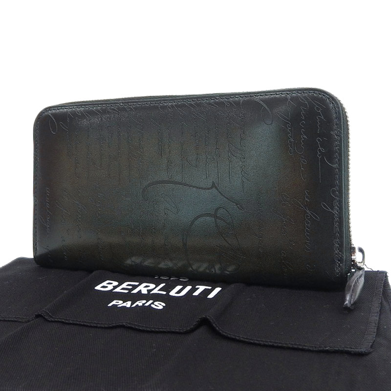http://ベルルッティ%20BERLUTI%20カリグラフィ%20長財布%20レザー%20グリーン%20中古%20OBB0555