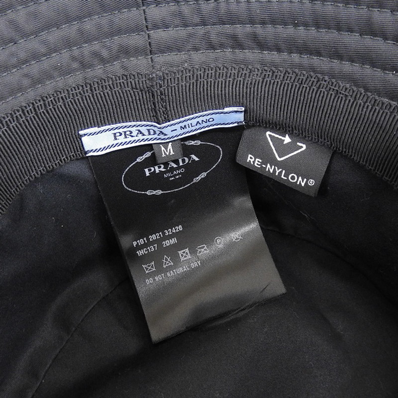 http://プラダ%20PRADA%20バケットハット%20帽子%20Reナイロン%20ブラック%20M%201HC137%20中古%20OBB0556