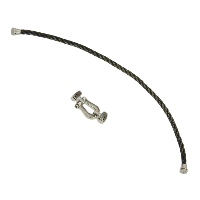 http://フレッド%20FRED%20フォース10%20MM%20ブレスレット%20K18WG/SS%20ブラックダイヤモンド%20中古%20OBJ0264