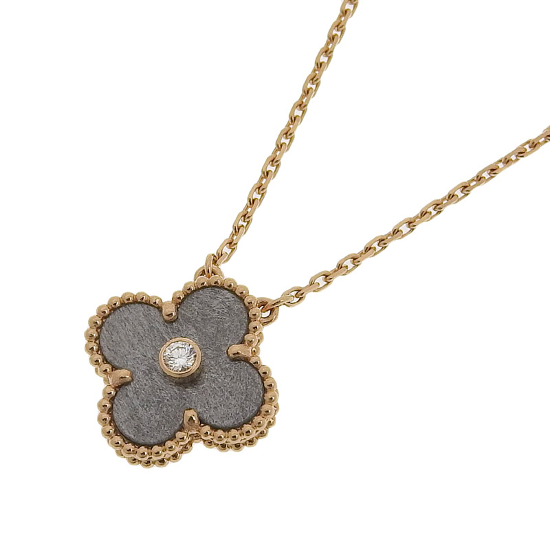 ヴァンクリーフ＆アーペル ヴィンテージアルハンブラ 2023ホリデーコレクション K18PG オプシディアン VCARP9T000 中古 OBJ0265