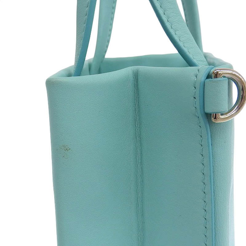 http://ティファニー%20TIFFANY%20&%20Co.%20ミニショッピングトート%202WAYバッグ%20ショルダーバッグ%20レザー%20ブルー%20中古%20TI0343
