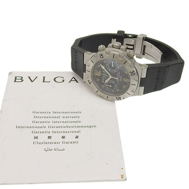 http://ブルガリ%20BVLGARI%20ディアゴノ%20スクーバ%20クロノグラフ%20メンズ%20自動巻き%20腕時計%20SS/ラバー%20ブラック文字盤%20中古%20BV0360