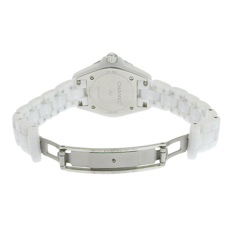 http://シャネル%20CHANEL%20J12%20レディース%20クォーツ%20腕時計%20セラミック/SS%208Pダイヤモンド%20シェル文字盤%20H2570%20中古%20CH0927