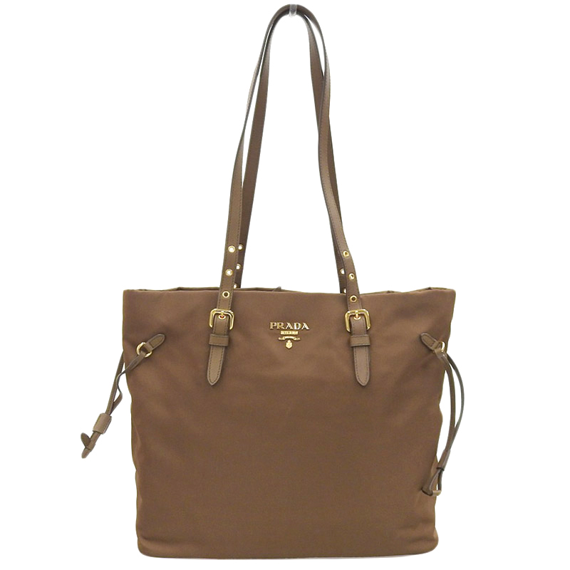 プラダ PRADA トートバッグ ショルダーバッグ ナイロン/レザー ブラウン CORINTO 1BG292 中古 OB1905