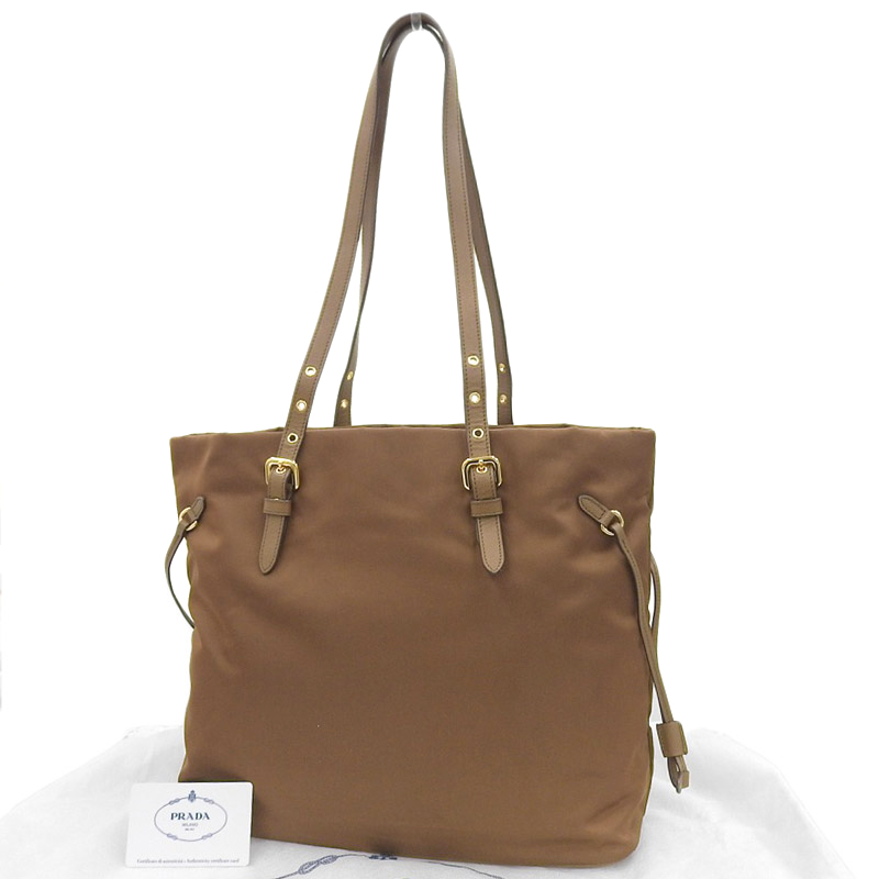 http://プラダ%20PRADA%20トートバッグ%20ショルダーバッグ%20ナイロン/レザー%20ブラウン%20CORINTO%201BG292%20中古%20OB1905