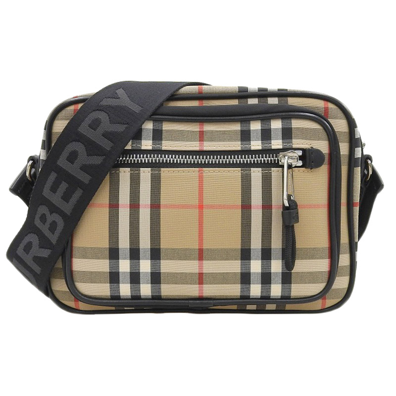 バーバリー BURBERRY ショルダーバッグ ナイロン/レザー ベージュ 中古 OB1911