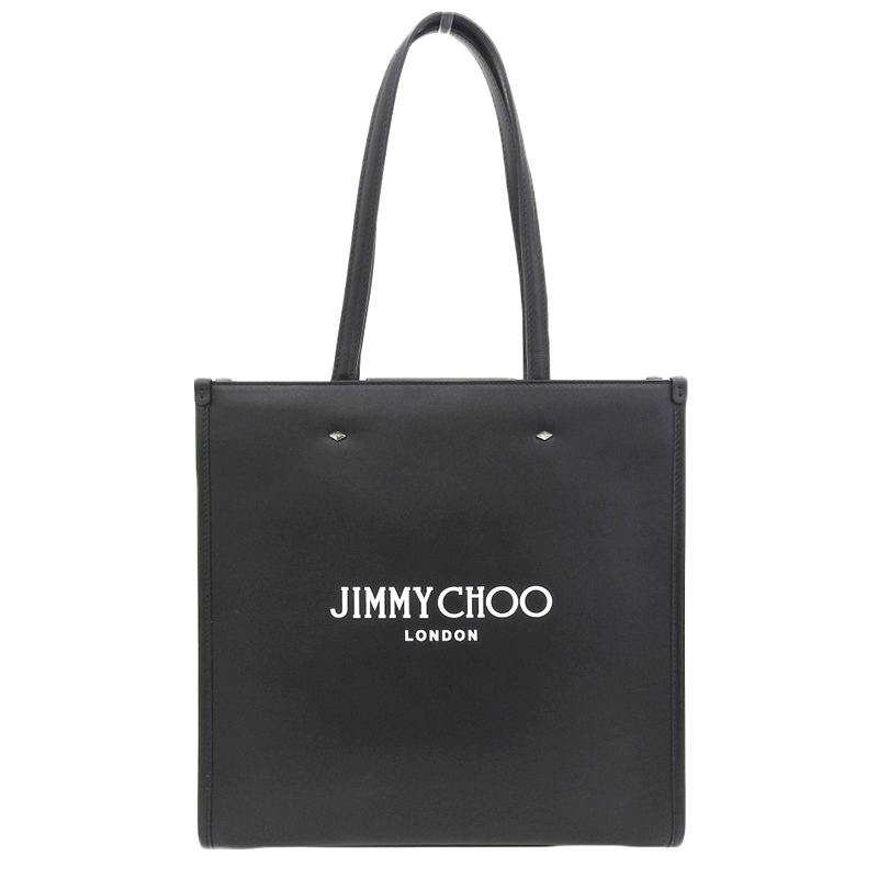 ジミーチュウ JIMMY CHOO ロゴ トートバッグ レザー ブラック 中古 OB2006