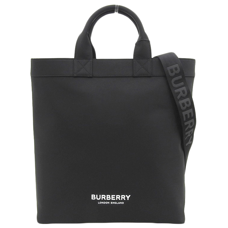 バーバリー BURBERRY アーティ ロゴプリント 2WAYバッグ トートバッグ ナイロン ブラック 8063497 美品 OB2013