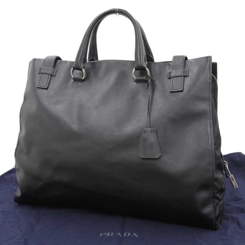 http://プラダ%20PRADA%20ボストンバッグ%20サフィアーノ%20レザー%20ブラック%20中古%20OB2019