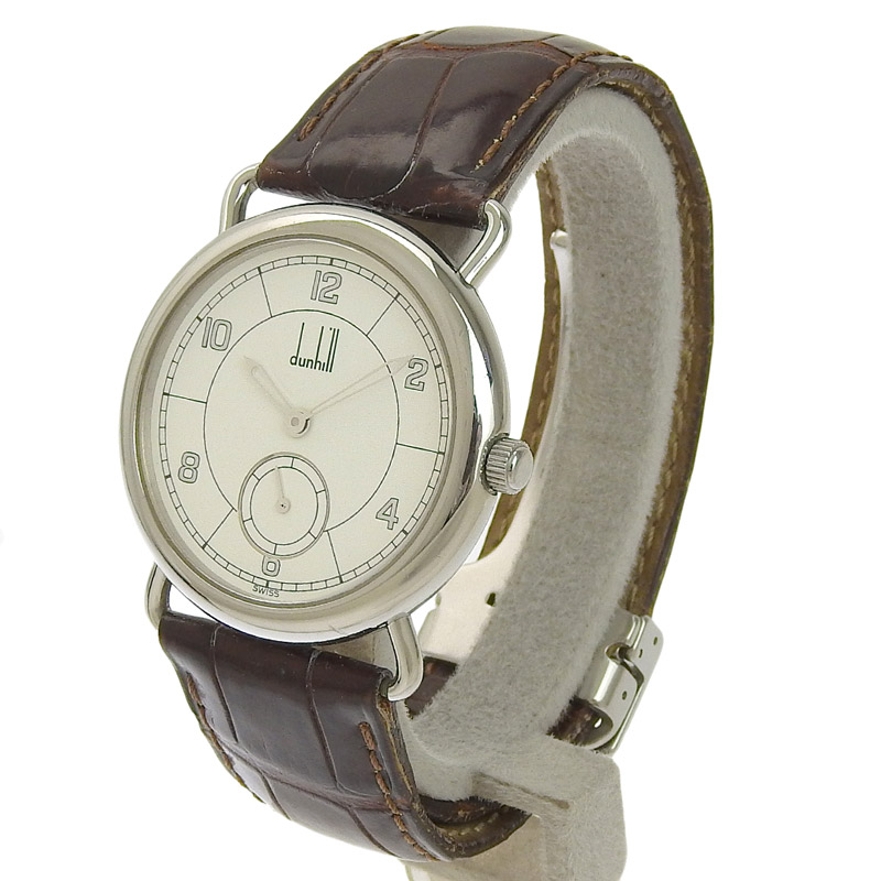 http://ダンヒル%20DUNHILL%20メンズ%20クォーツ%20スモールセコンド付%20腕時計%20SS/革%20ホワイト文字盤%20中古%20OW0429
