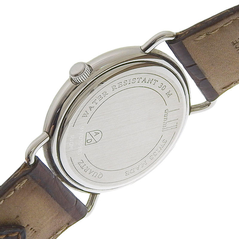 http://ダンヒル%20DUNHILL%20メンズ%20クォーツ%20スモールセコンド付%20腕時計%20SS/革%20ホワイト文字盤%20中古%20OW0429