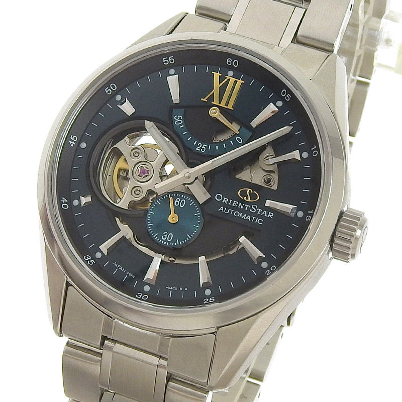 http://オリエントスター%20ORIENT%20STAR%20モダンスケルトン%20メンズ%20自動巻き%20腕時計%20SS%20グリーン文字盤%20RK-AV0114E%20美品%20OW0431