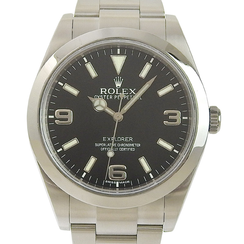ロレックス ROLEX エクスプローラーI メンズ 自動巻き 腕時計 SS ブラック文字盤 G番 2011年 214270 中古 RO0273