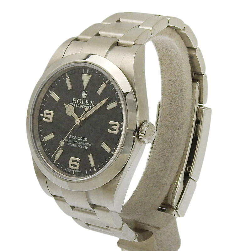 http://ロレックス%20ROLEX%20エクスプローラーI%20メンズ%20自動巻き%20腕時計%20SS%20ブラック文字盤%20G番%202011年%20214270%20中古%20RO0273