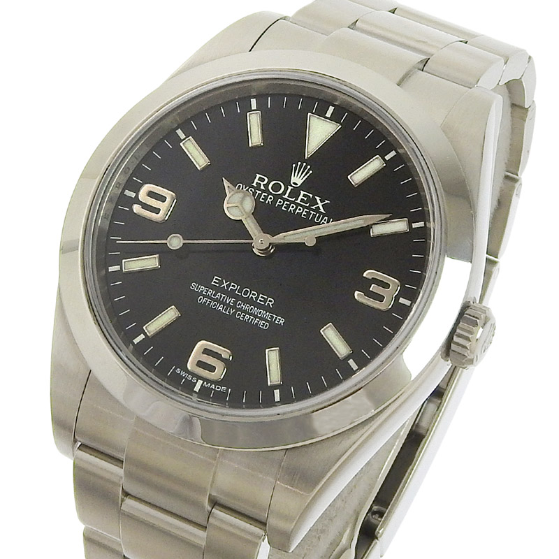 http://ロレックス%20ROLEX%20エクスプローラーI%20メンズ%20自動巻き%20腕時計%20SS%20ブラック文字盤%20G番%202011年%20214270%20中古%20RO0273