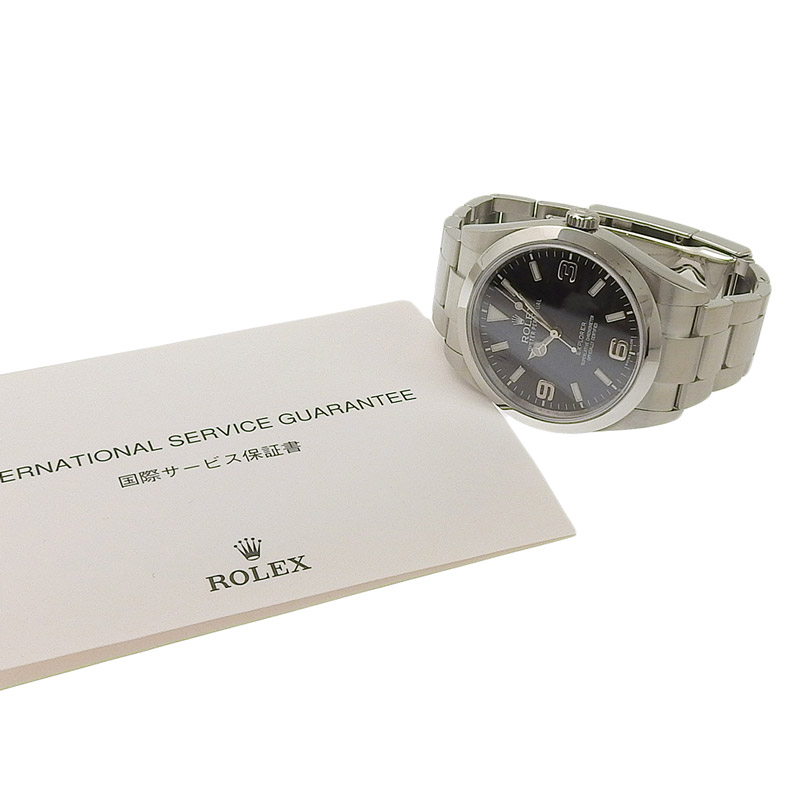 http://ロレックス%20ROLEX%20エクスプローラーI%20メンズ%20自動巻き%20腕時計%20SS%20ブラック文字盤%20G番%202011年%20214270%20中古%20RO0273